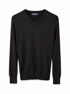 Vintage Puritan Black V-Neck Men’s Sweater Made in USA Size M